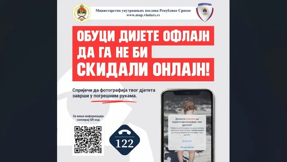 MUP Srpske: Kampanja #Obuci dijete oflajn da ga ne bi skidali onlajn