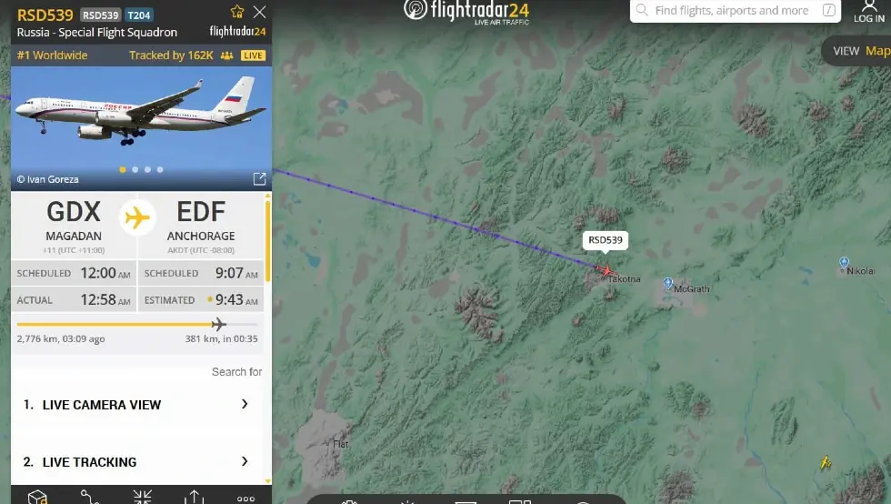 Više od 160.000 ljudi prati let: Putinov avion ušao u vazdušni prostor SAD