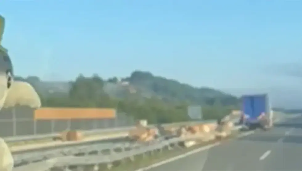 (VIDEO) Prevrnuo se kamion na auto-putu "9.januar"