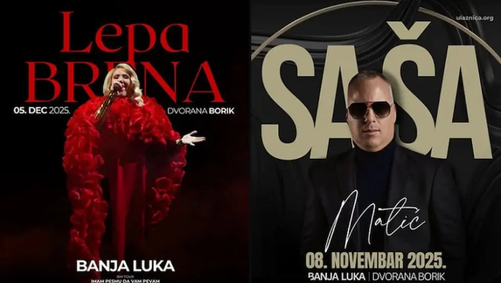 Dva velika spektakla u Banjaluci: Saša Matić i Lepa Brena u dvorani Borik