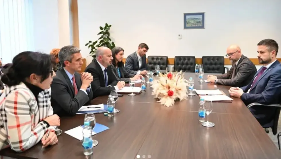 Амиџић на састанку са Флемингом