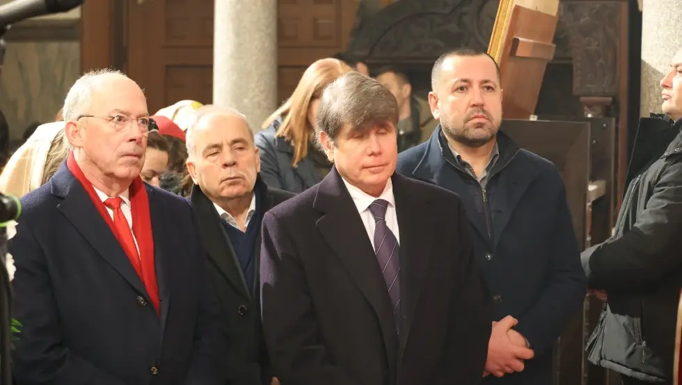 Род Благојевић присуствује литургији у Храму Христа Спаситеља