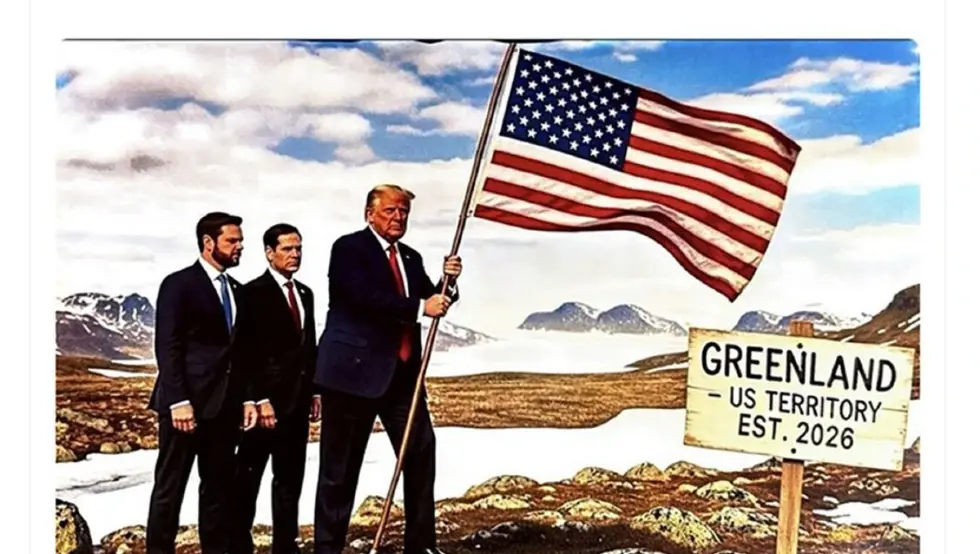 (ВИДЕО) Трамп објавио фотомонтажу, забио америчку заставу на тло Гренланда