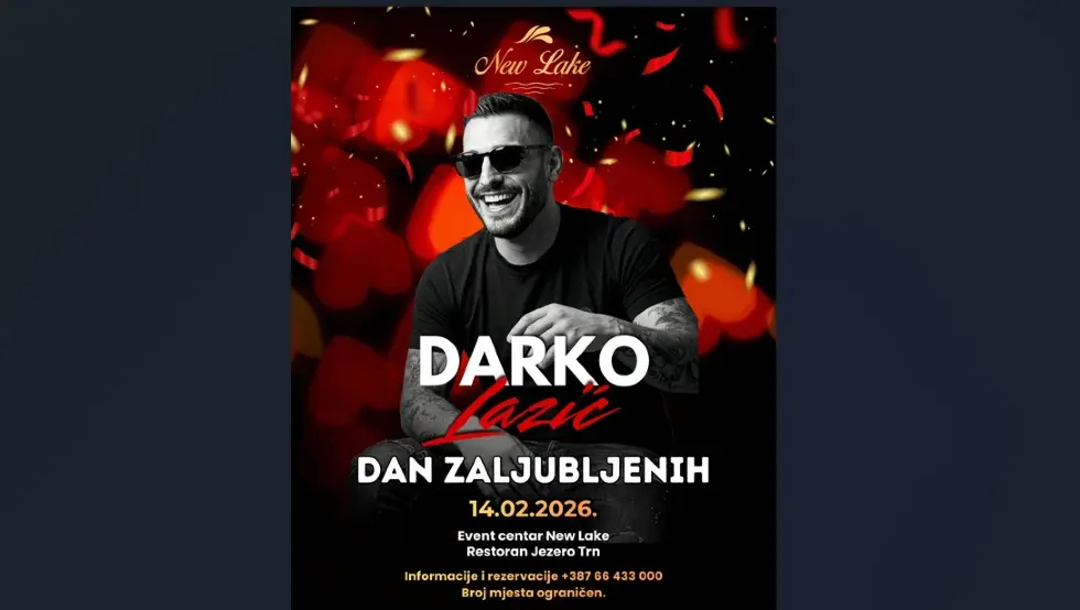 Дарко Лазић наступа за Дан заљубљених у Event centru New Lake