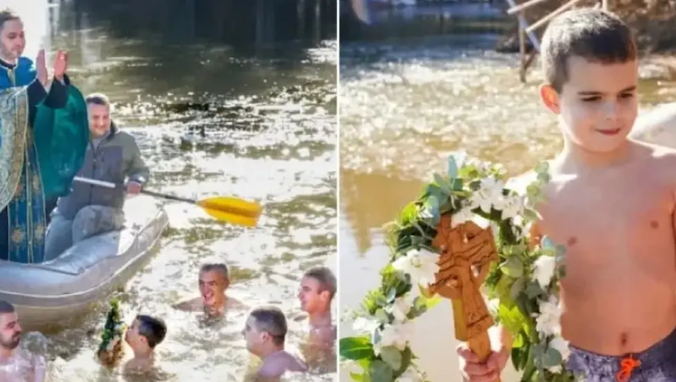 Понос Невесиња: Седмогодишњи Вук први до крста у залеђеном језеру