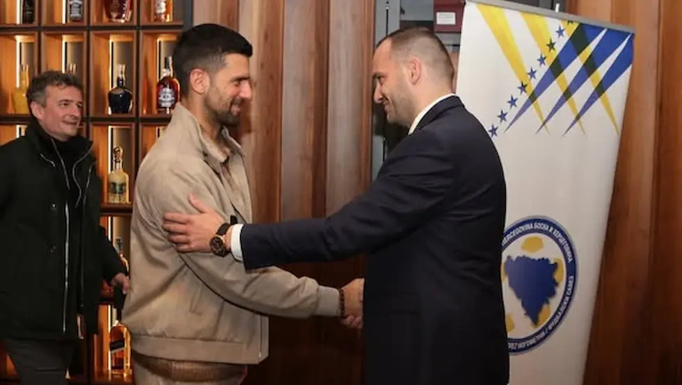 (ФОТО) Зељковић угостио Ђоковића, Чеферина и представнике УЕФА