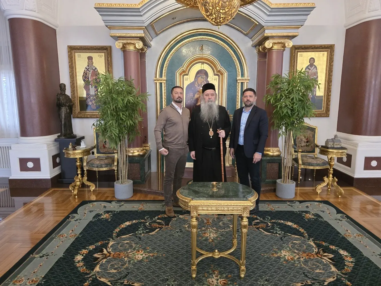 Митрополит Фотије са Ристићем и Митрићем