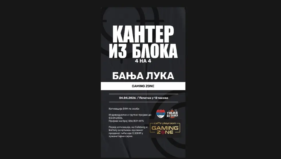 Гејминг за хуманост: „Кантер из блока 4 на 4“ у суботу на Петрићевцу