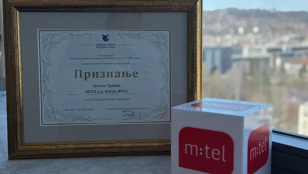 Најуспјешнија жена у привреди Републике Српске: Признање Јелени Триван за резултате компаније м:тел