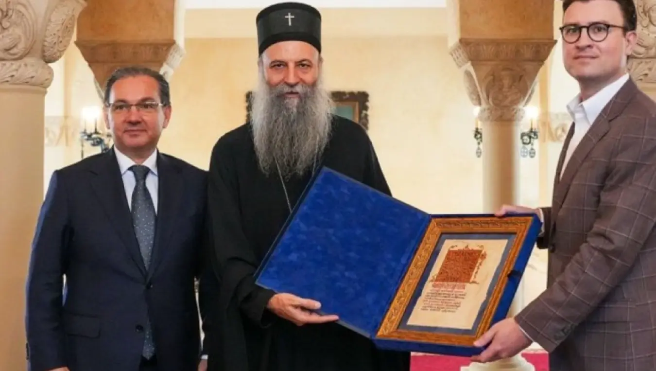 Патријарх Порфирије са представницима Конгреса српско-америчког пријатељства