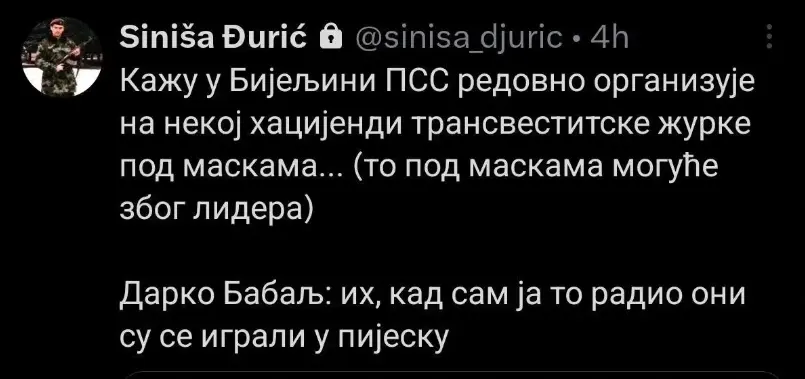СИНИША ЂУРИЋ ТВИТ