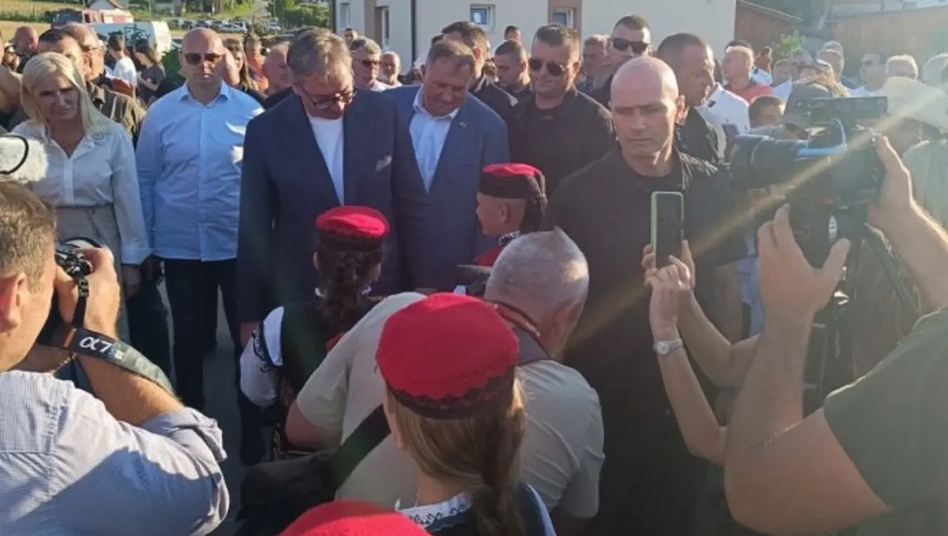 Додик и Вучић на обиљежавању славе храма у Ситници