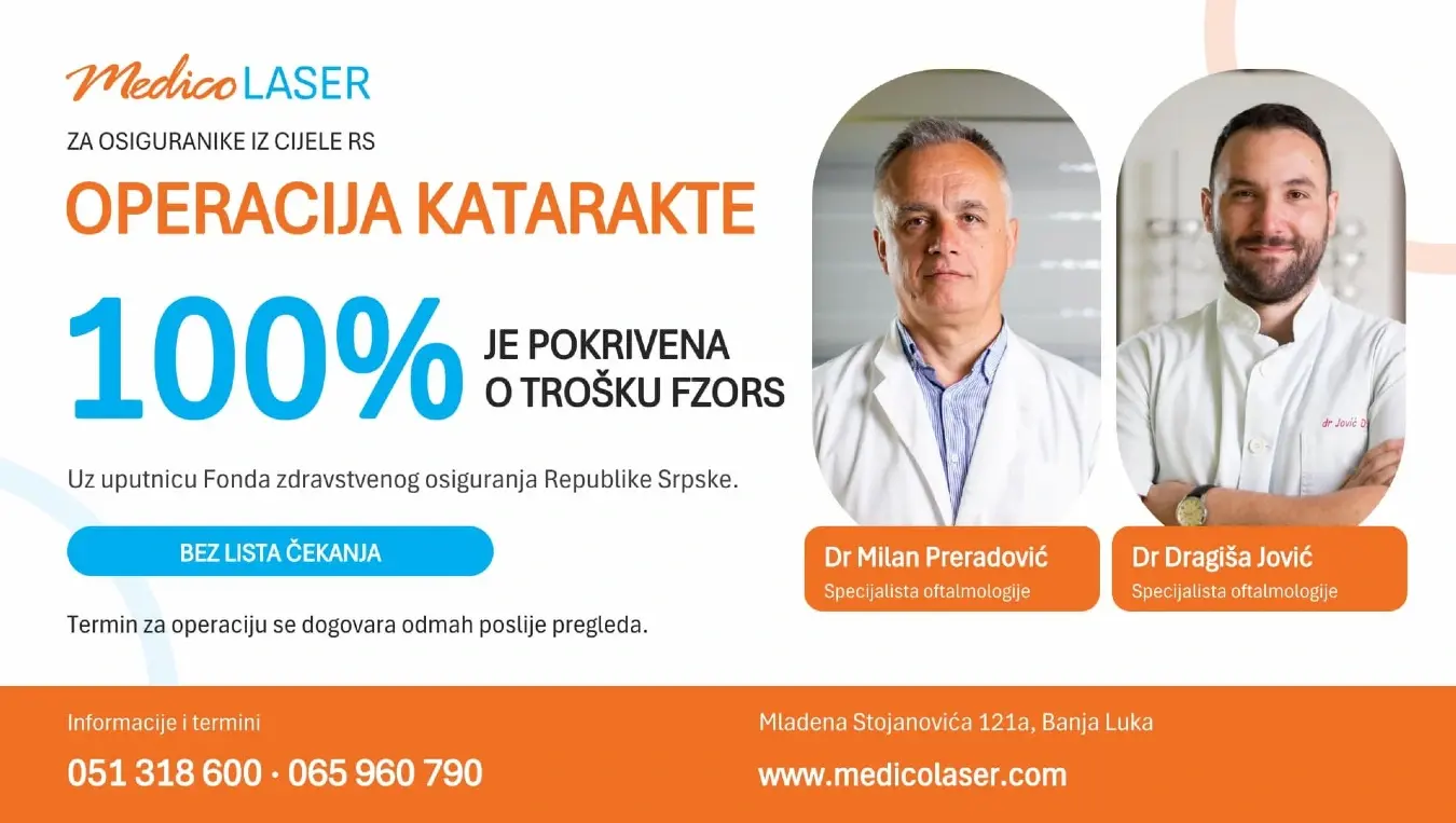 Операција катаракте у Бањалуци 100% о трошку ФЗО РС за осигуранике из цијеле Српске