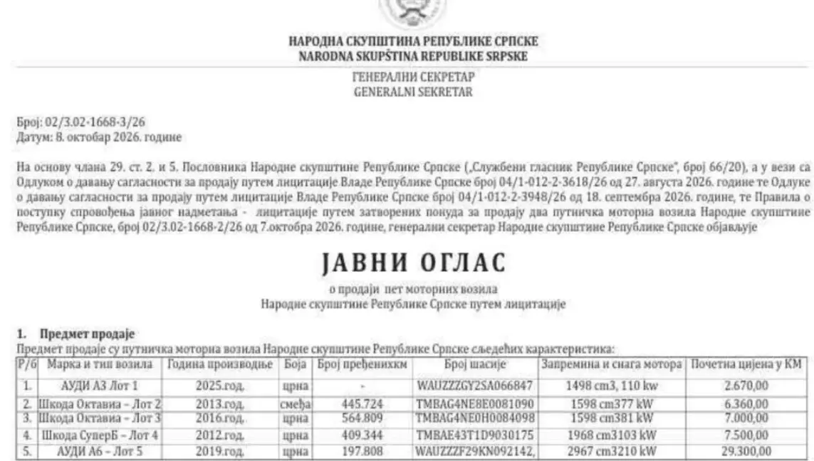 Ауди се продаје за сићу
