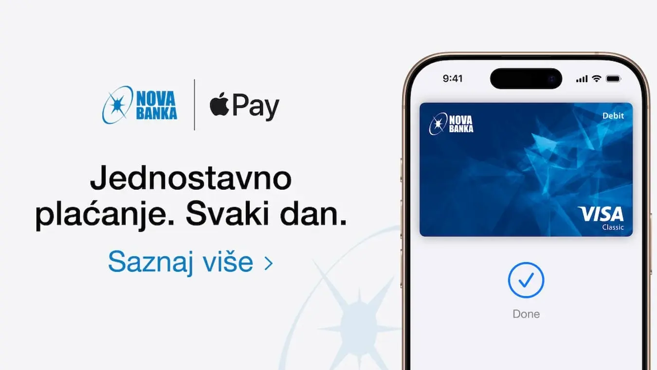 Apple Pay sada dostupan i korisnicima Visa kartica Nove banke