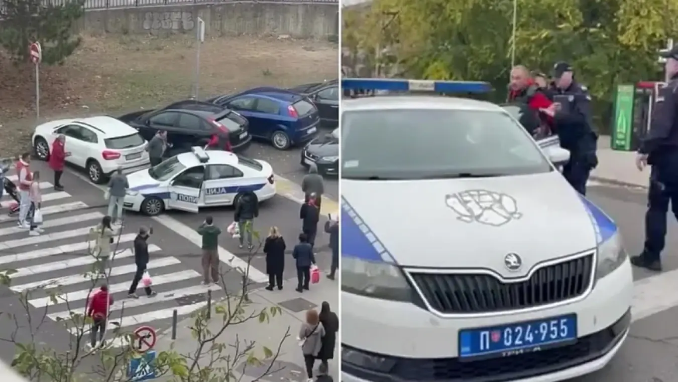 Полиција привела мушкарца у Београду јер је блокирао аутобус СНС-а, а он побјегао кроз друга врата аута